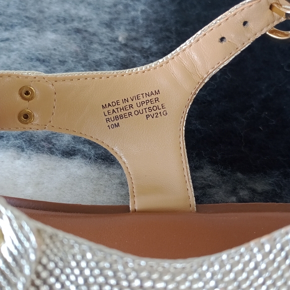 MICHAEL Michael Kors Plate Sandal Gold Metallic Snake Women’s Size 10M - Picture 6 of 13